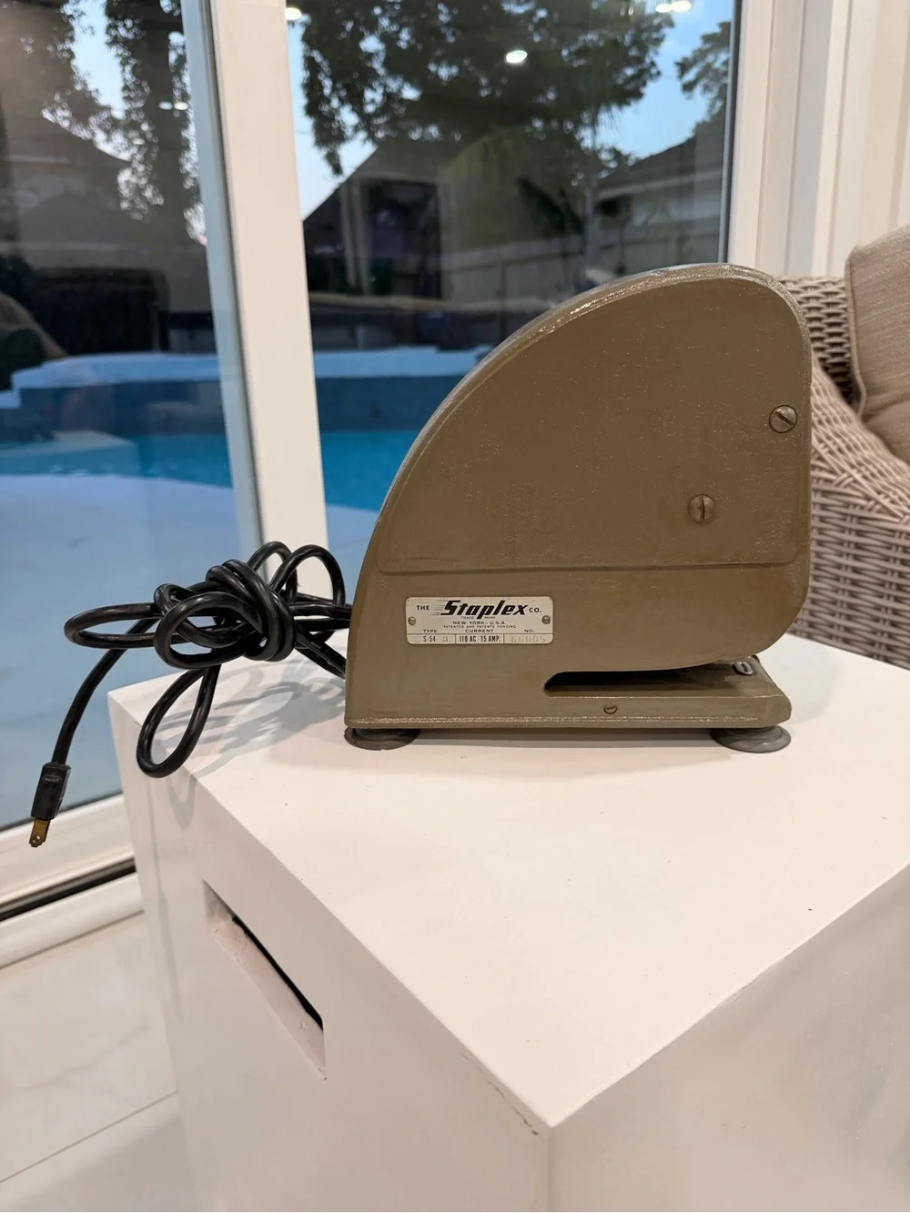 Vintage Electric Stapler in Metallic Beige - Heavy Duty Portable